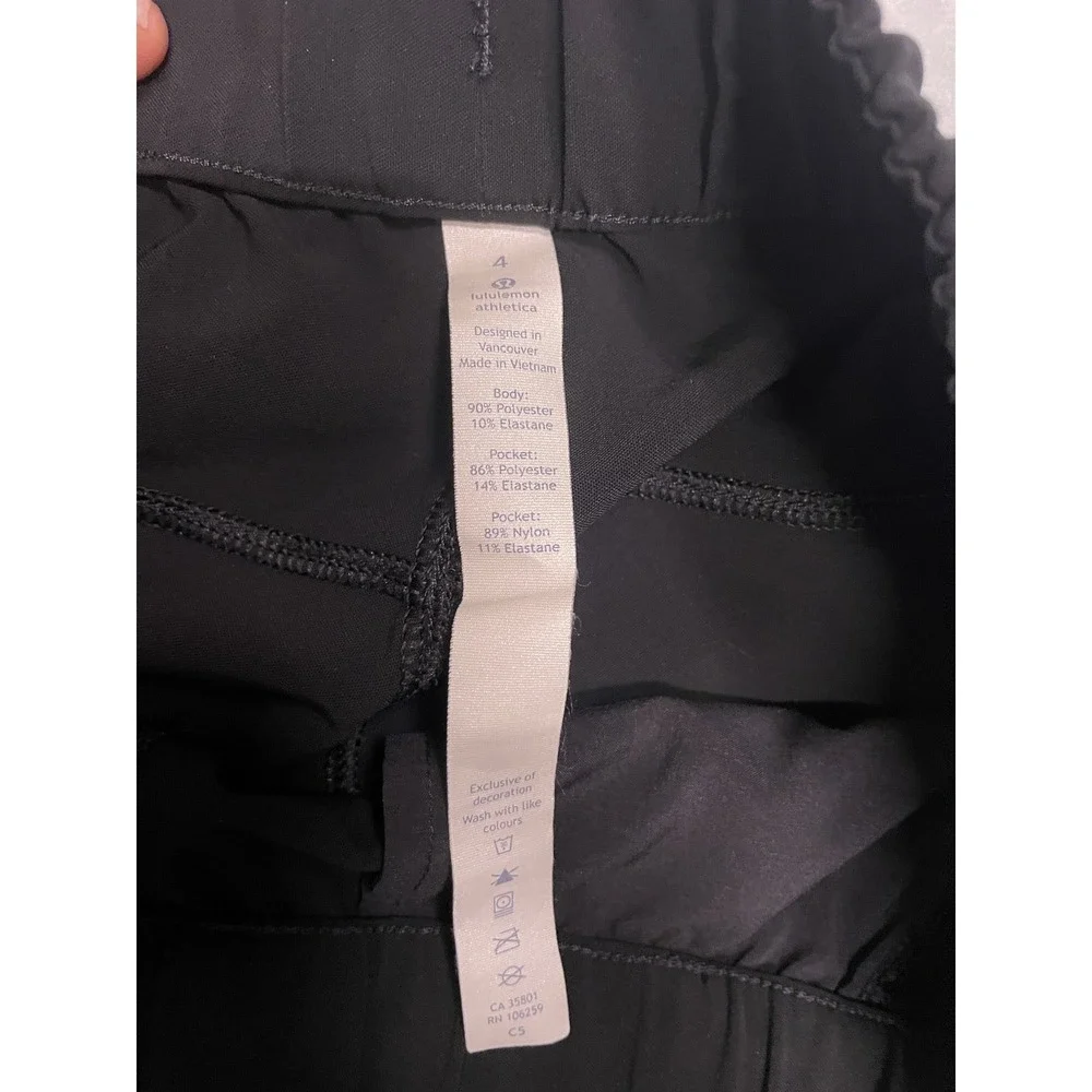 Lululemon Womens 4 Black Joggers Tapered Drawstring Track Pants Gym Workout - Picture 7 of 9
